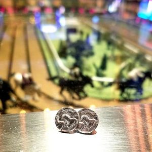 Silver State Coin Stud Earrings